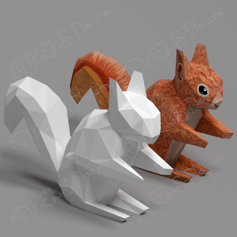 Sciurus 3D animal paper model
